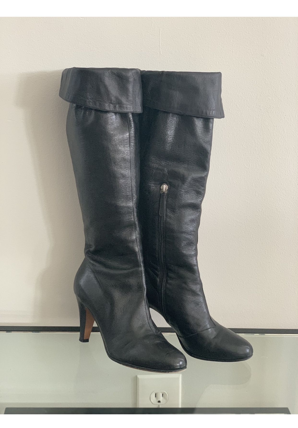 Moschino Cheap & Chic Tall Boots-black-size 6.5 Italy