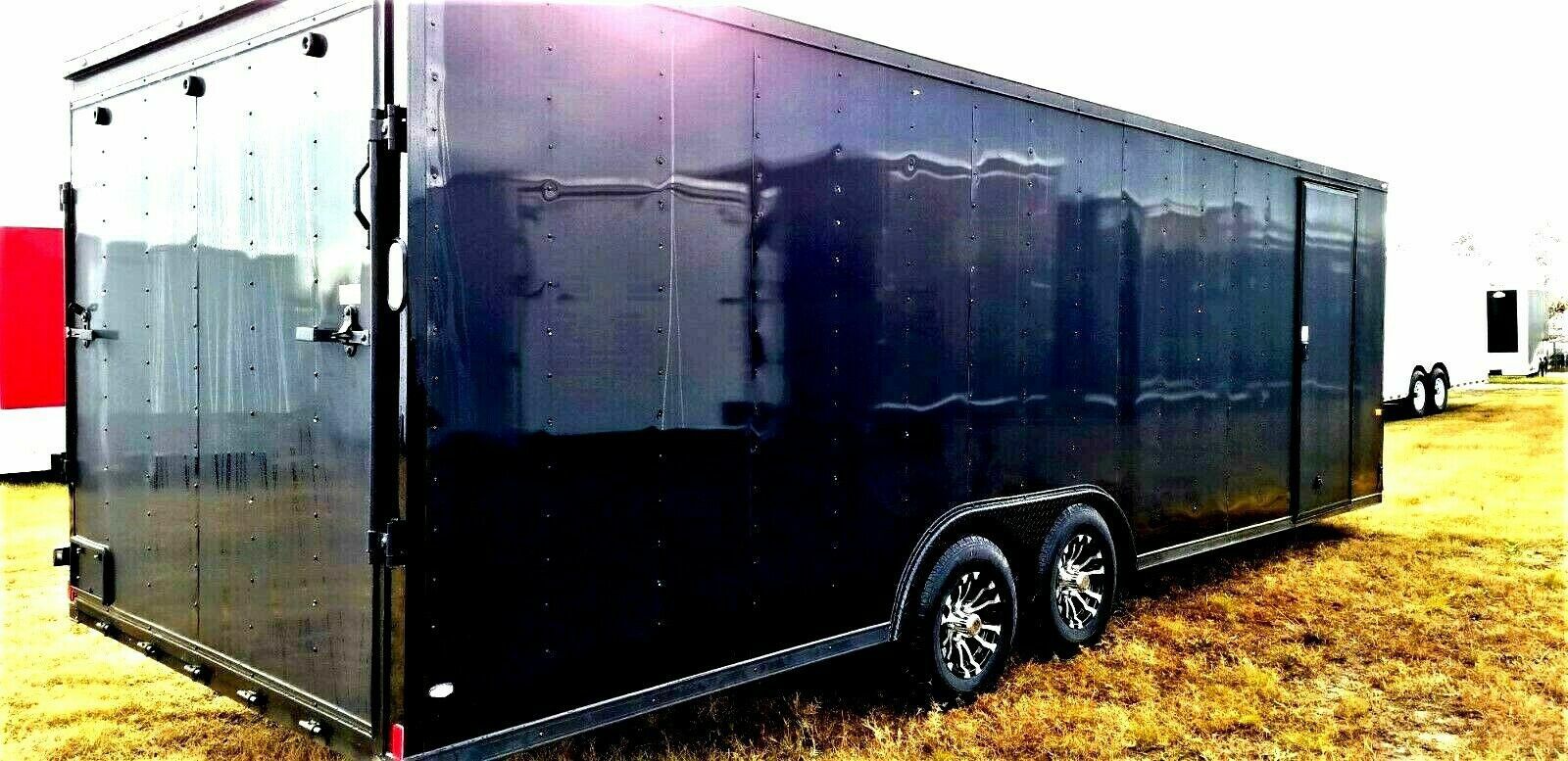 ENCLOSED TRAILERS ALL SIZES-20 24 28 32 VNOSE-SNOWMOBILE CAR HAULER STORAGE MOVING MOTORCYCLE ATV UTV QUAD SIDE BY SIDE