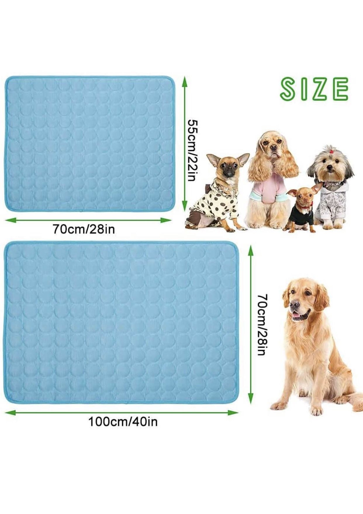 Jaaytct Cooling Mat for Dogs Cats Ice Silk Pet Self Cooling Pad Blanket for Pet Beds/Kennels/Couches /Car Seats/Floors Size Large