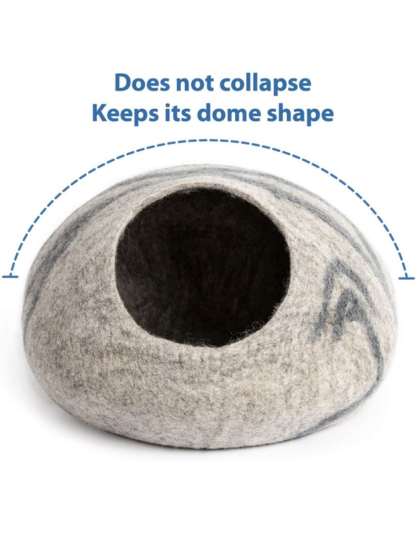 Premium Felt Cat Bed Cave (Medium) - Handmade 100% Merino Wool Bed for Cats and Kittens