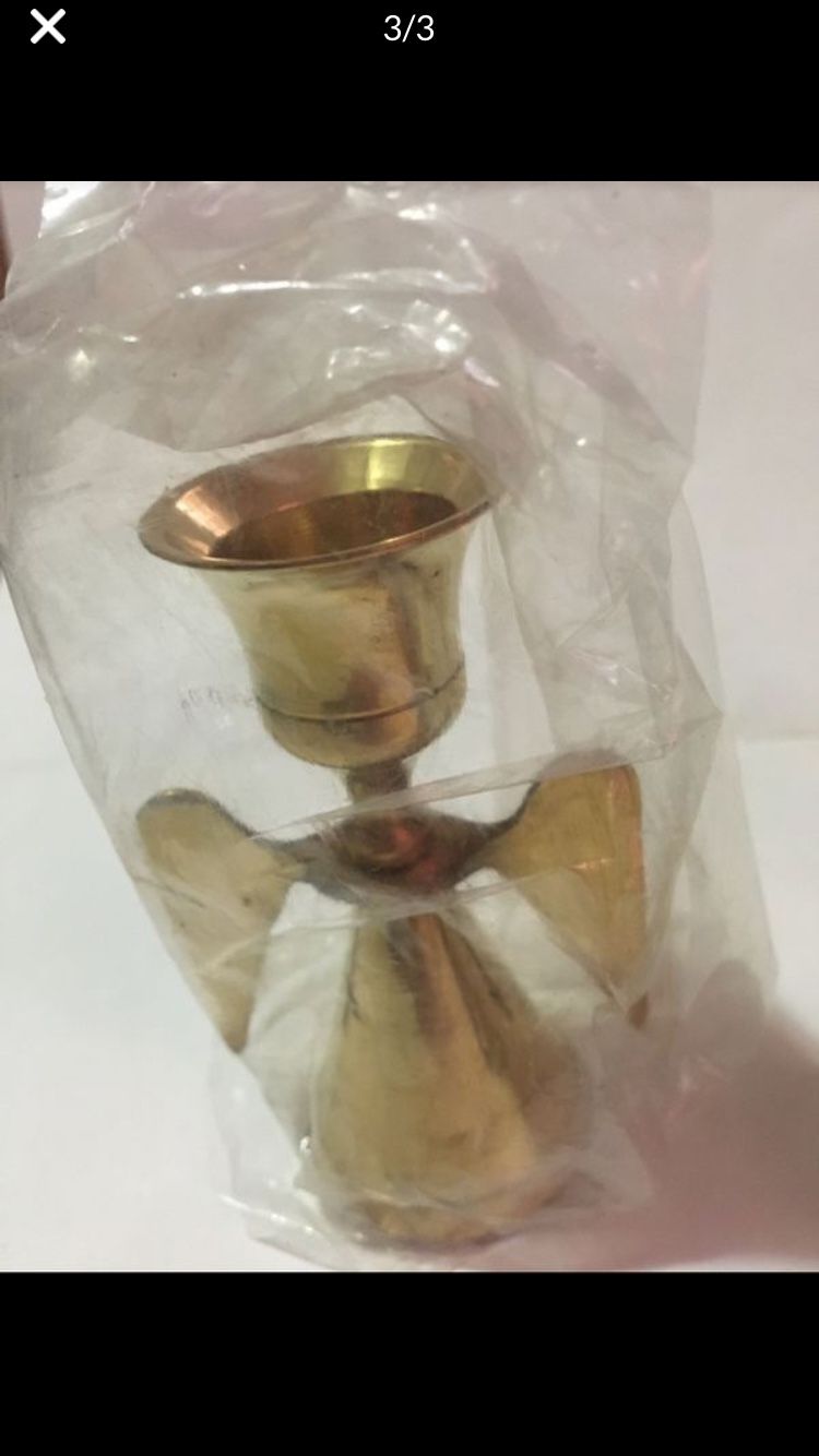 SOLID BRASS ANGEL TAPER CANDLE HOLDERS