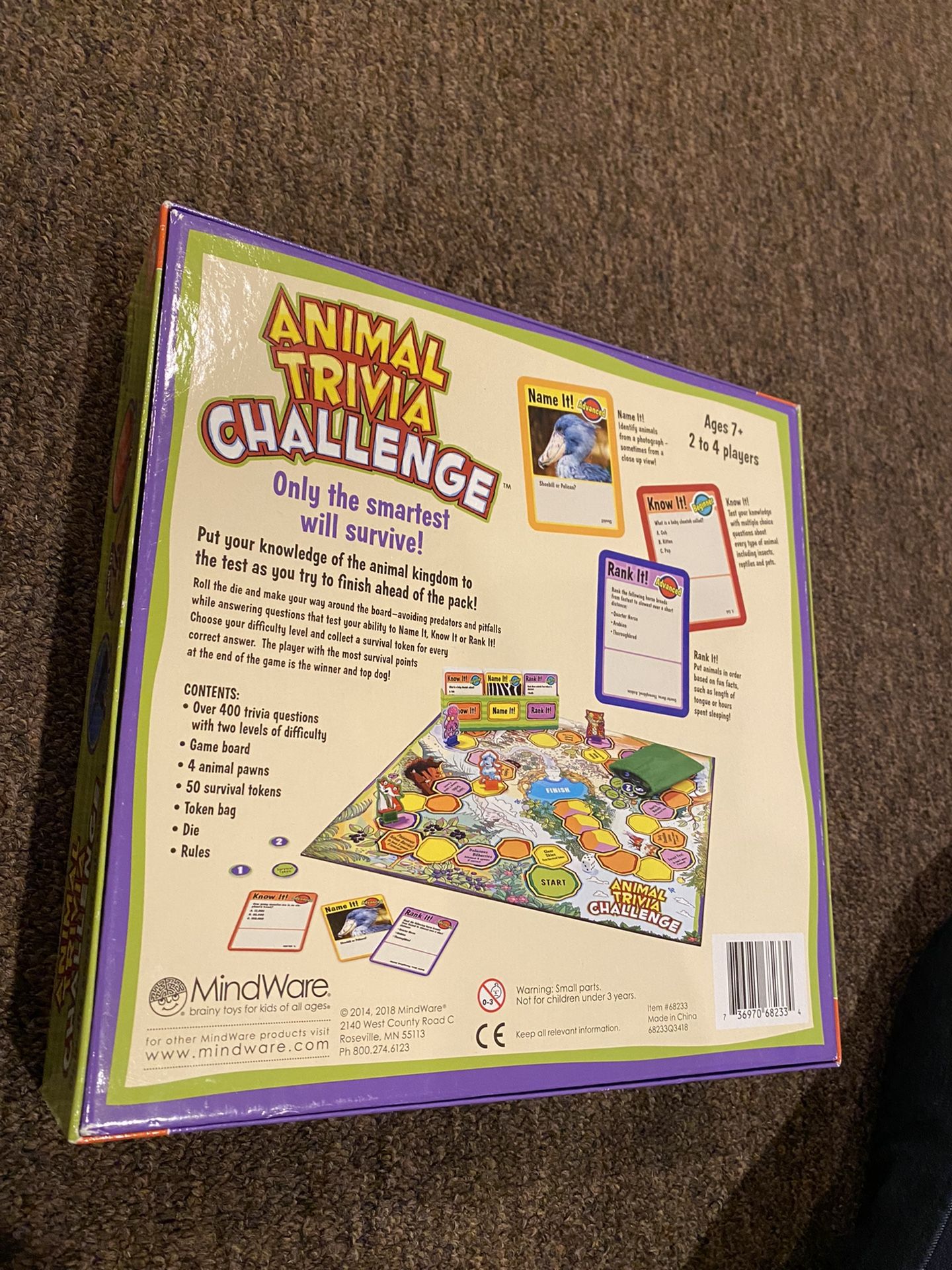 Like NEW ! Animal Trivia Challenge Boardgame Game by MindWare