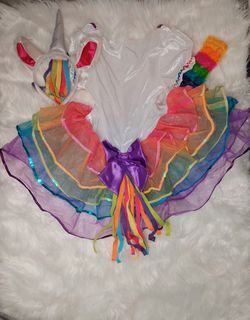 Girls Rainbow Unicorn Costume Thumbnail