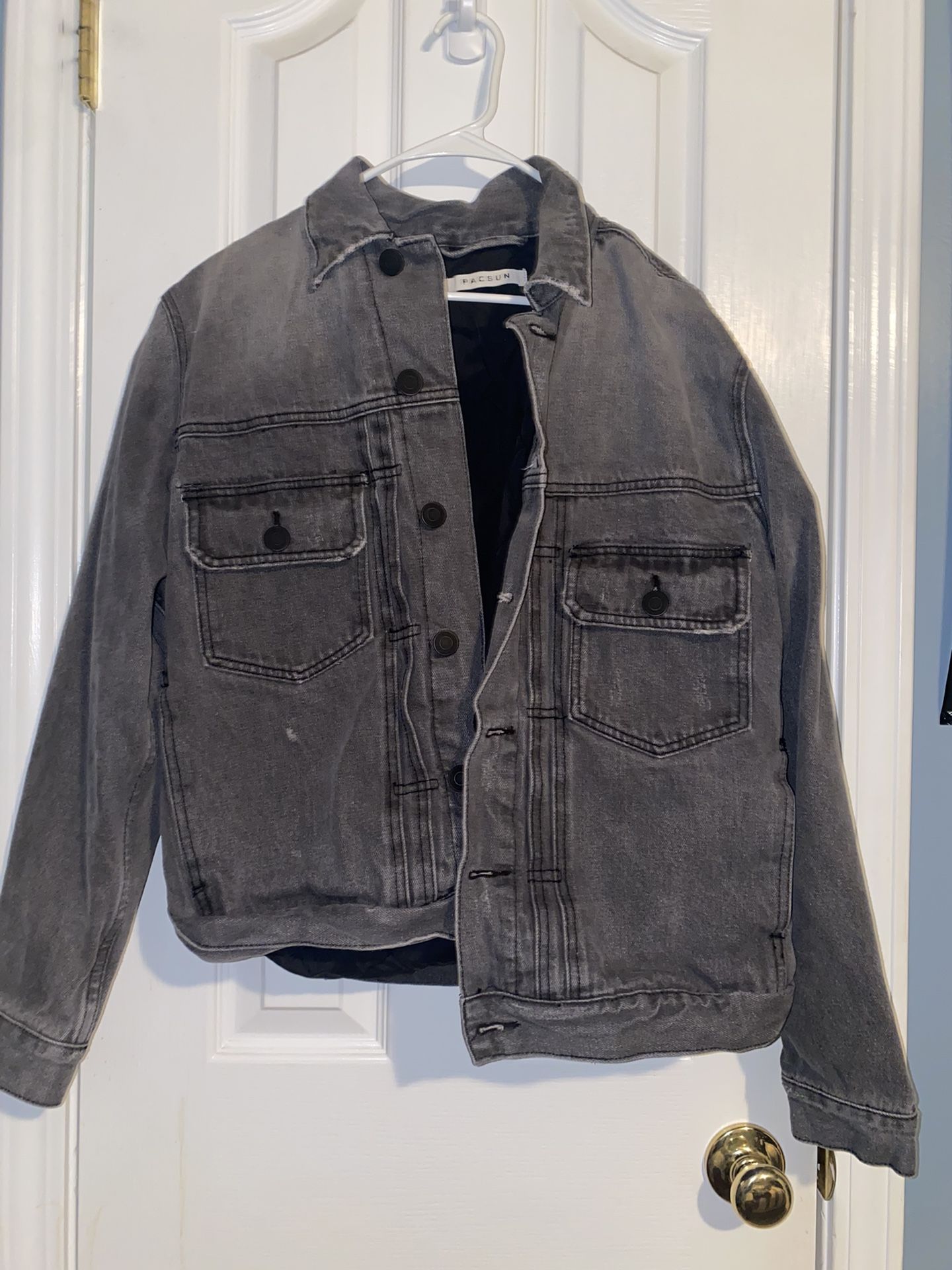 pacsun grey denim jean jacket