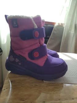 Little Girls Waterproof Snow Boots Size 10.5 Thumbnail