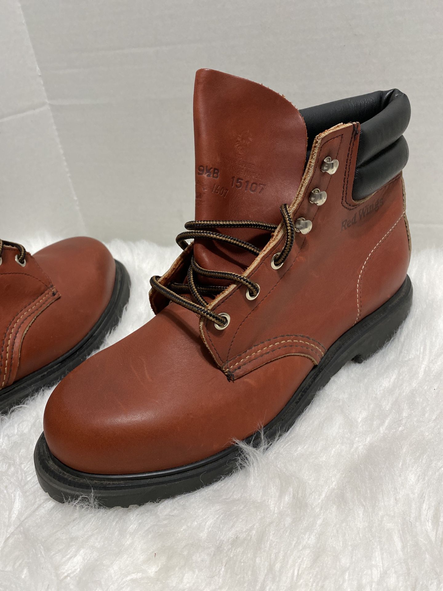 Red Wings Classic Women's Work Combat Leather Boots size 9 1/2 D  1607 Red Brown