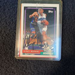 Alonzo Mourning Signed Card Topps  Thumbnail