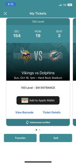 Miami Dolphins VS Minnesota Vikings Thumbnail