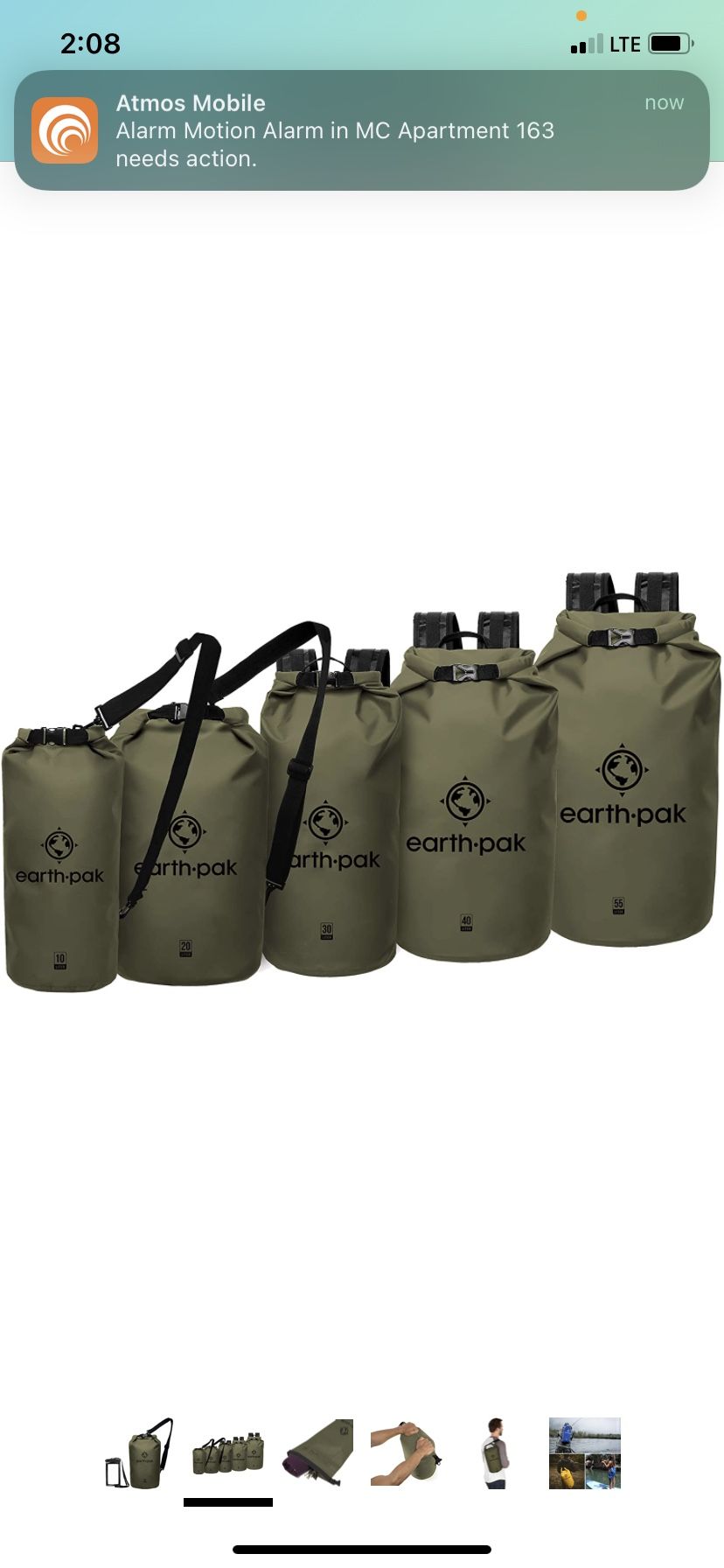 Earth Pak -Waterproof Dry Bag - Roll Top Dry Compression Sack Keeps Gear Dry for Kayaking, Beach, Rafting, Boating, Hiking, Camping and Fishing with W