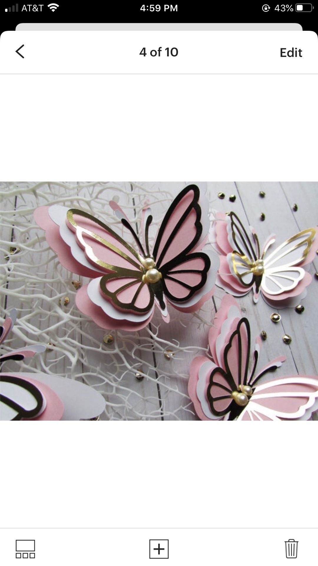 3D paper butterflies. 6 Butterflies Set
