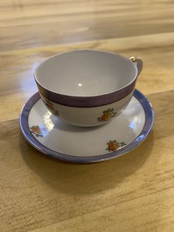 Noritake Handpainted Teacup & Saucer Thumbnail