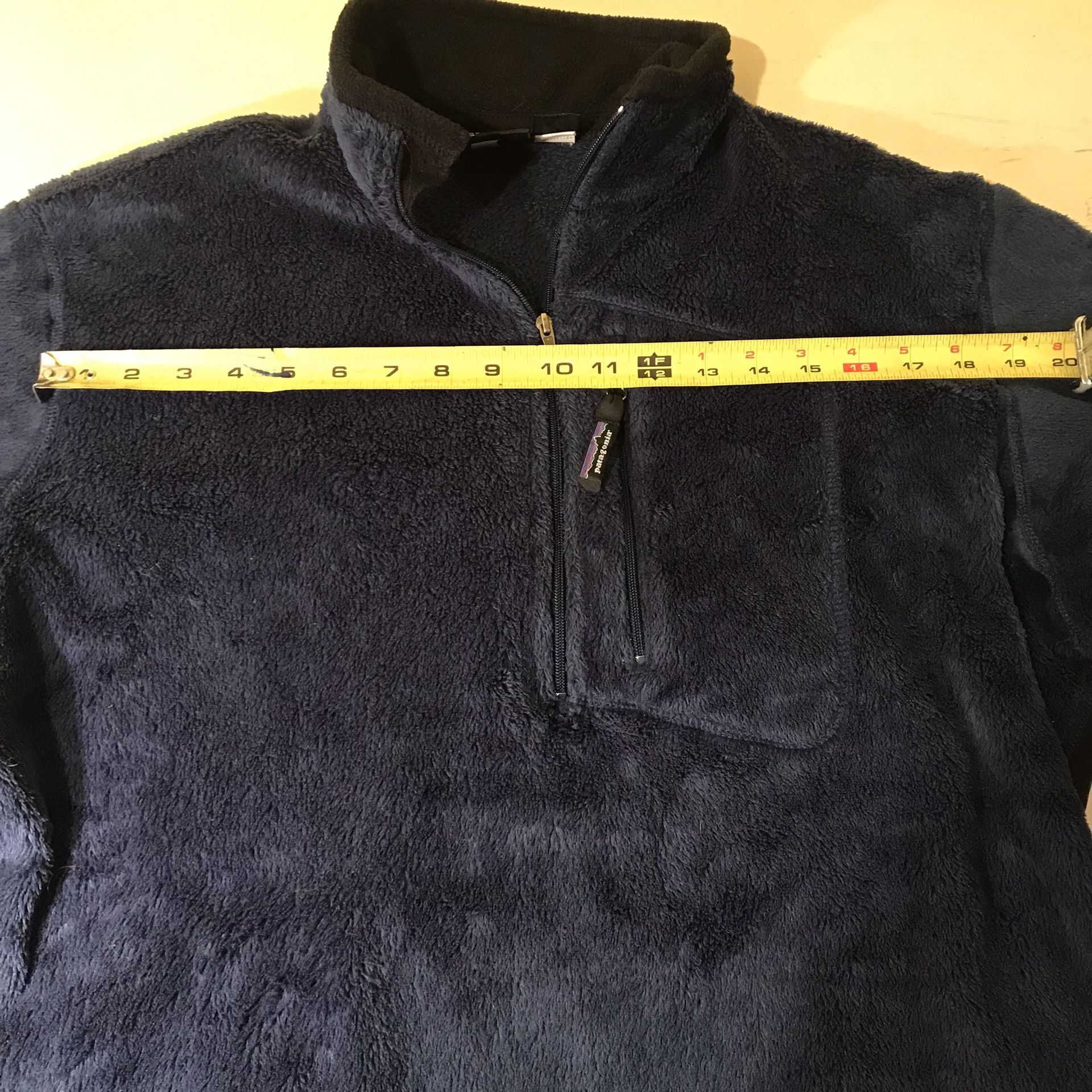 Patagonia Furry Fleece 1/4 Zipped Blue Jacket Sz Large