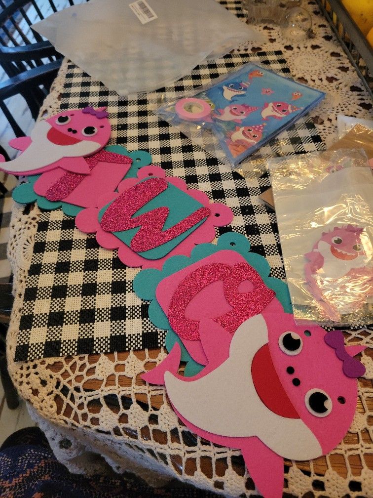 Pink Baby Shark 2nd Birthday Decorations And Backdrop