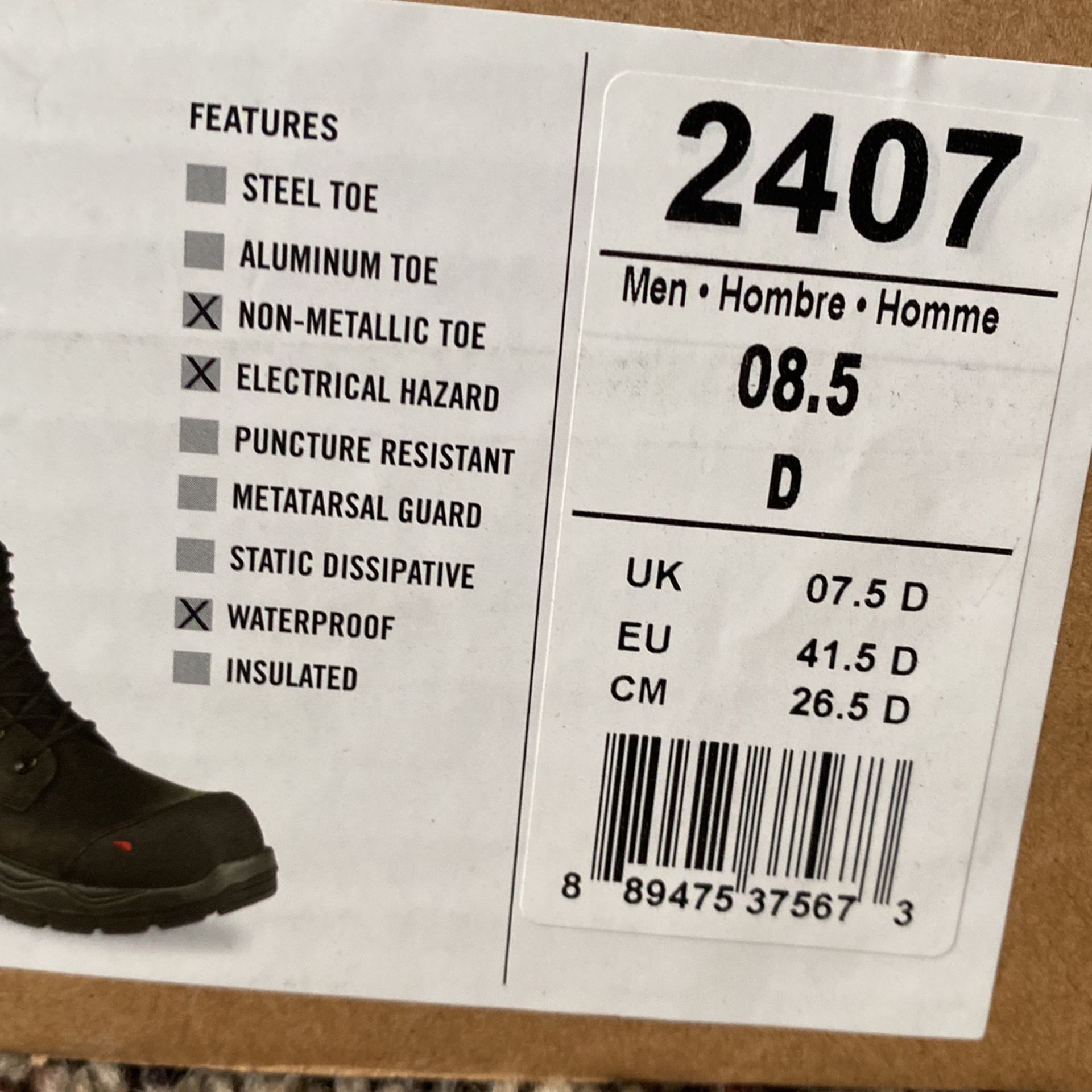 Men’s  Black Work Boots/ Steel Toe/slip Resistance..