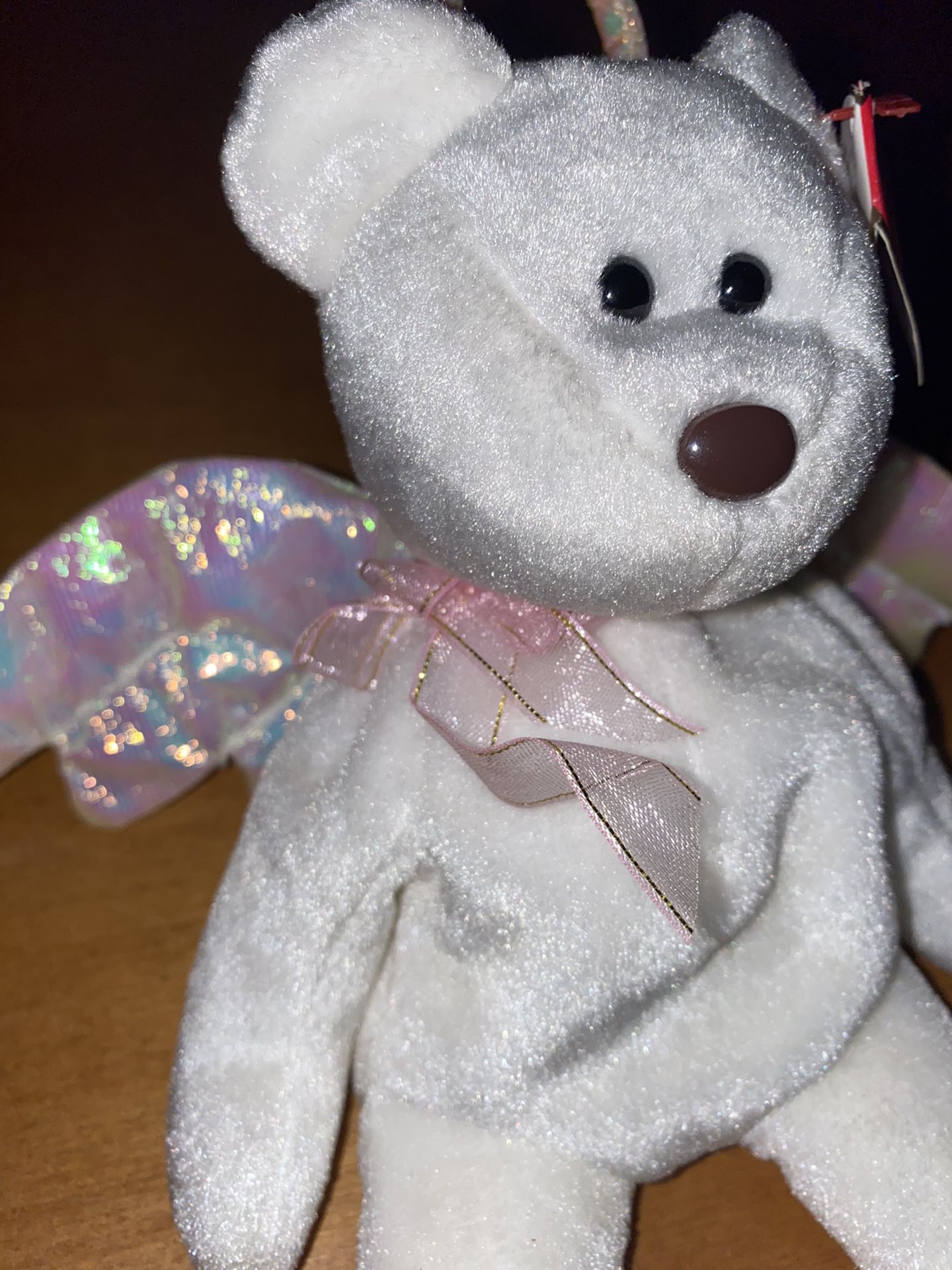 💯Rare Collectible “Halo Bear” Beanie Baby With 1998 Tag