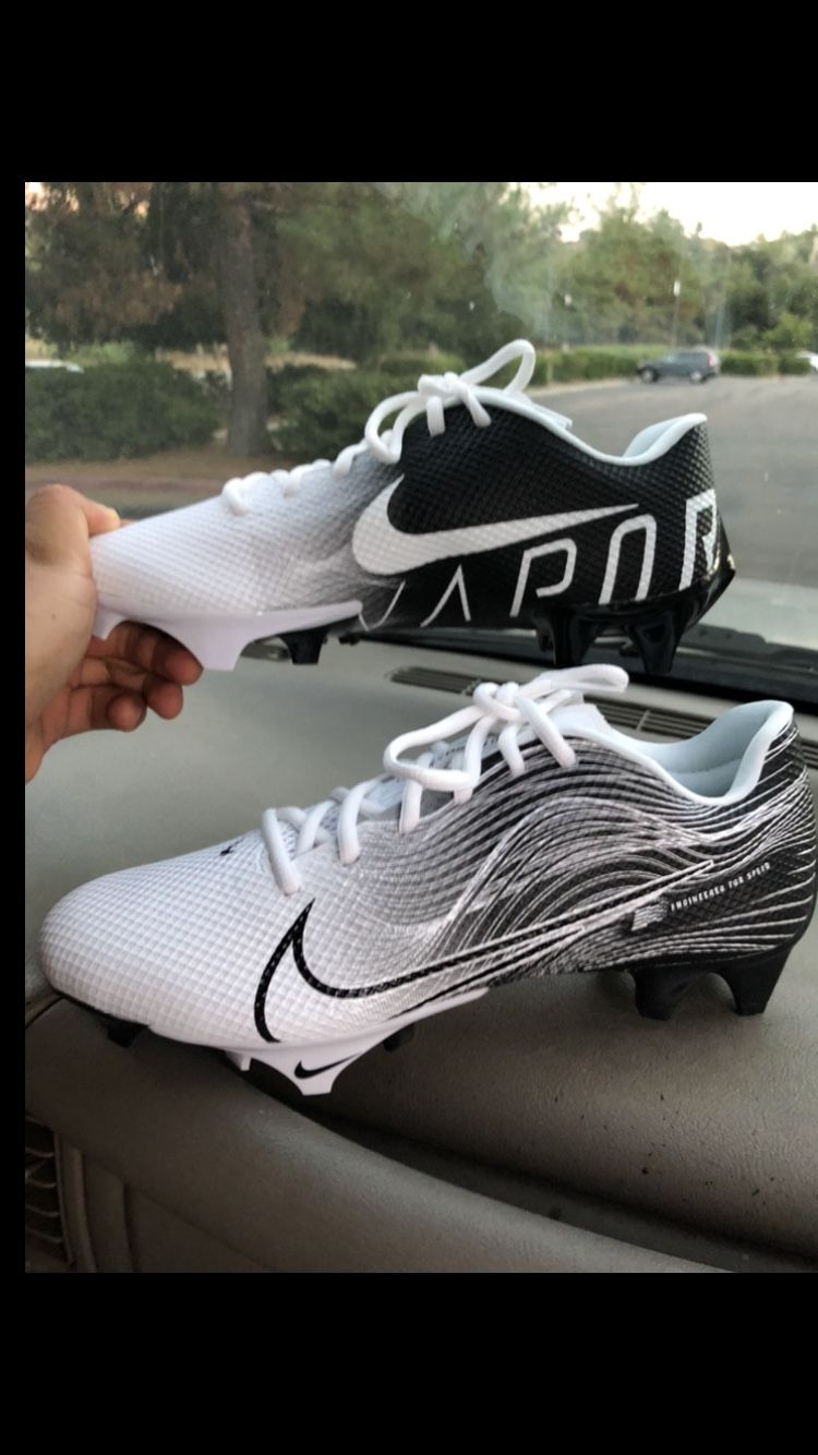 Mens Black White Nike Vapor Football Cleats Size 8