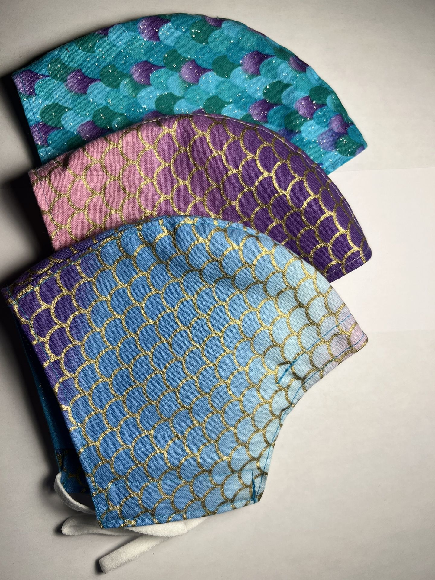 Mermaid Face Masks 3 Pack. Adult  Size