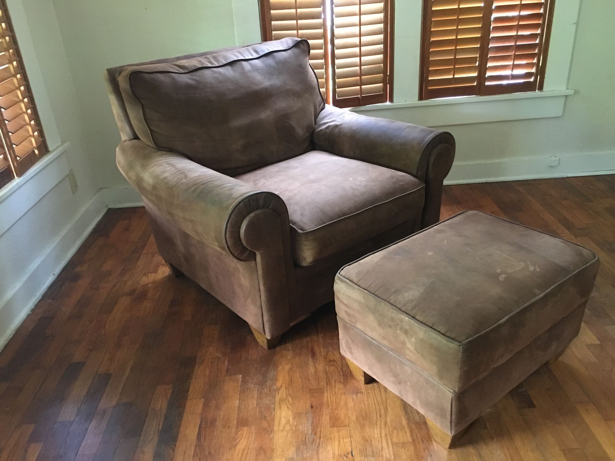 Oversized Chair And Ottoman Brown
