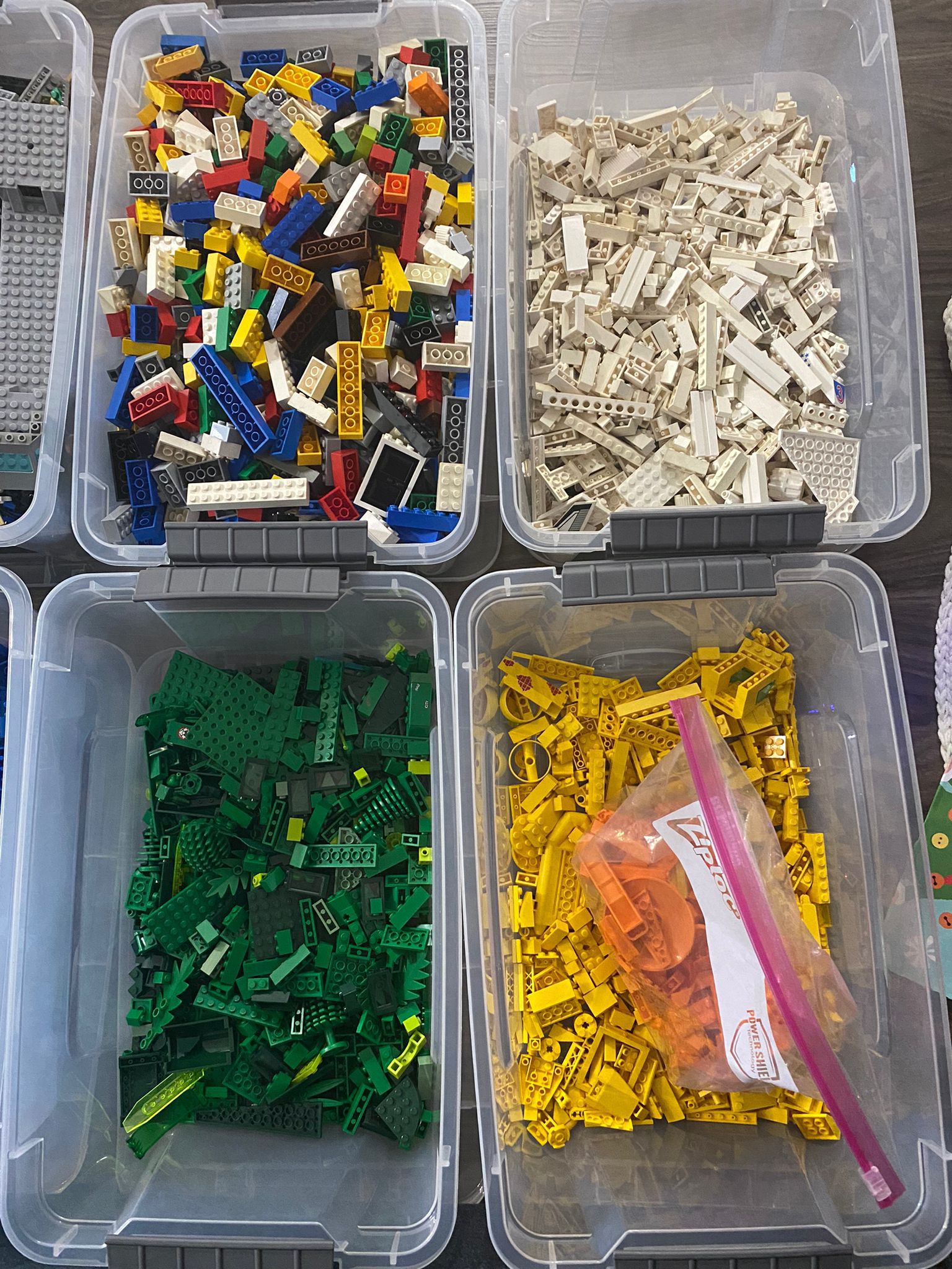 10 boxes of Lego parts