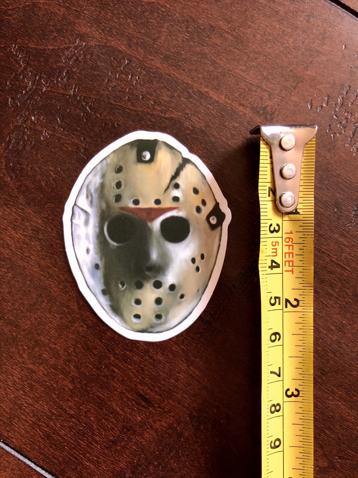 Friday the 13th Jason decal sticker. Great for laptops, skateboards, luggage, etc.