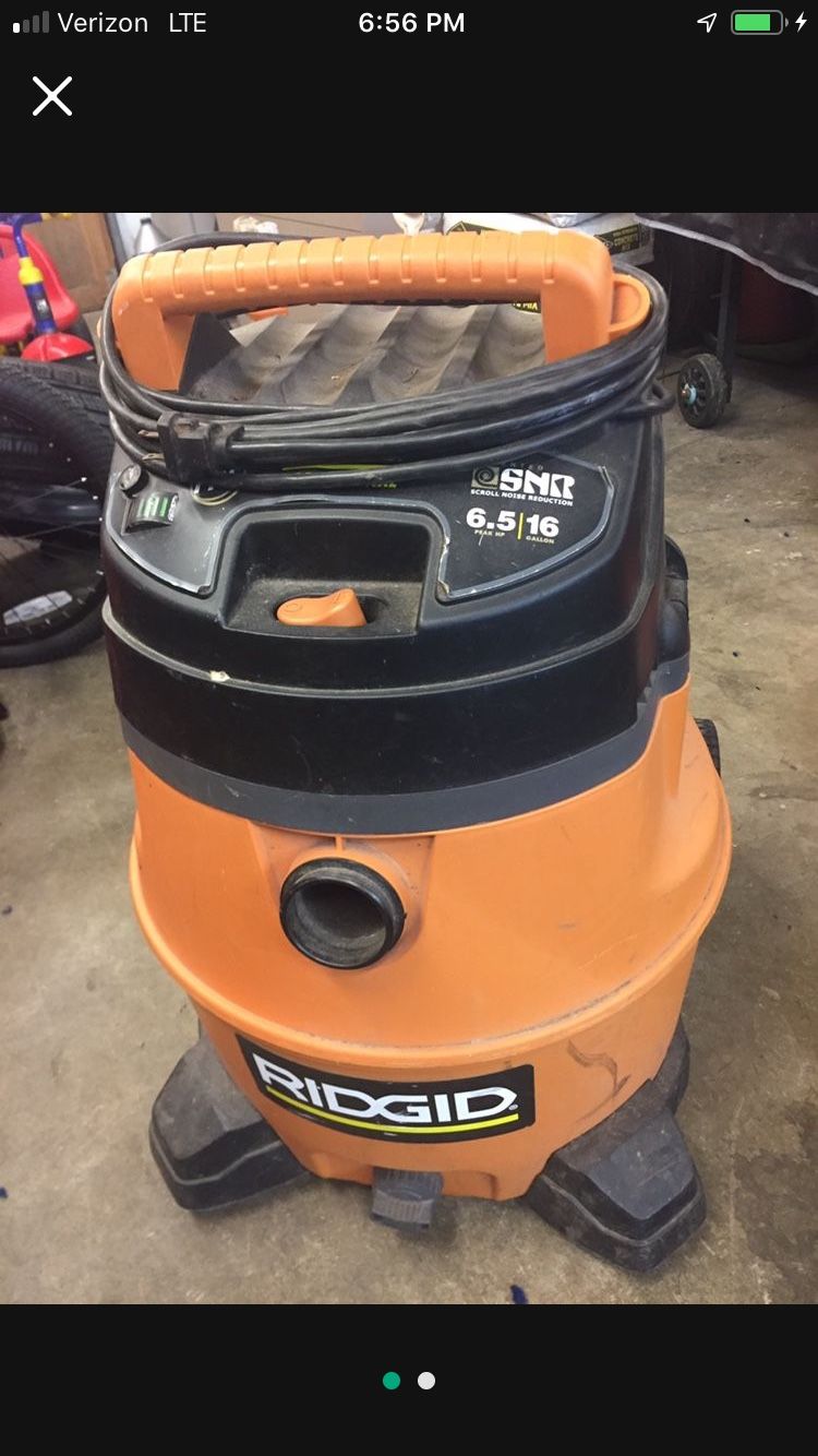 Excellent 16 Gallon Large 6.5 Hp Motor Rigid Wet Dry Shop Vacuum