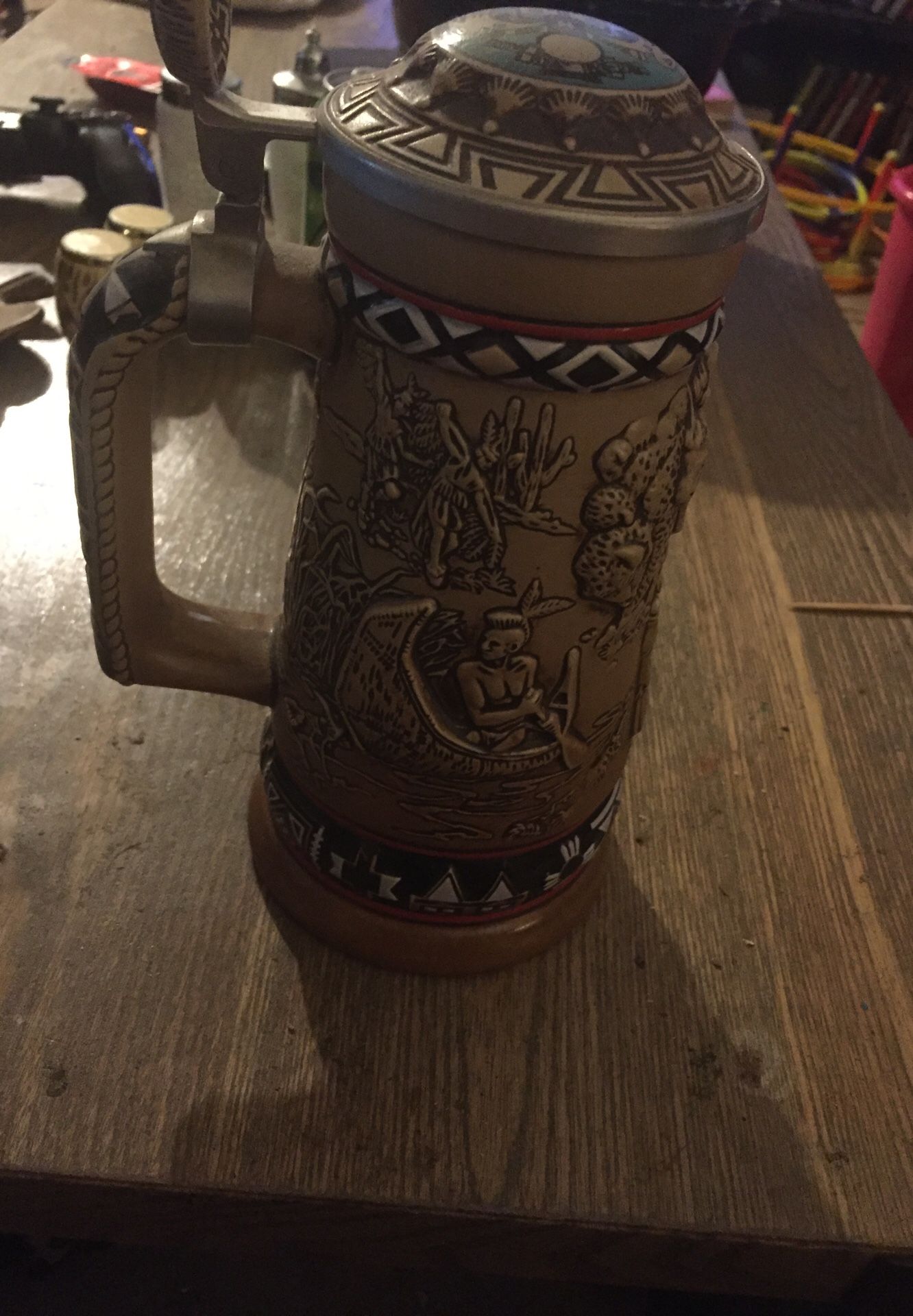 Indians of the American frontierbeer stein