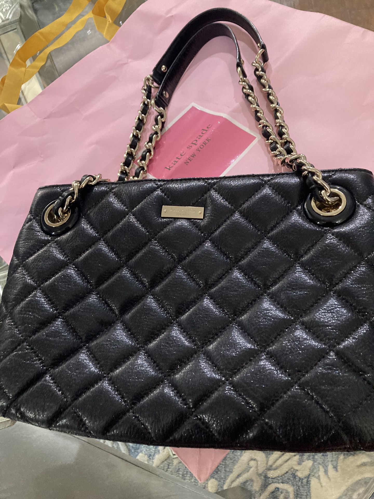 Reduced! Gorgeous Kate spade handbag leather black quilted