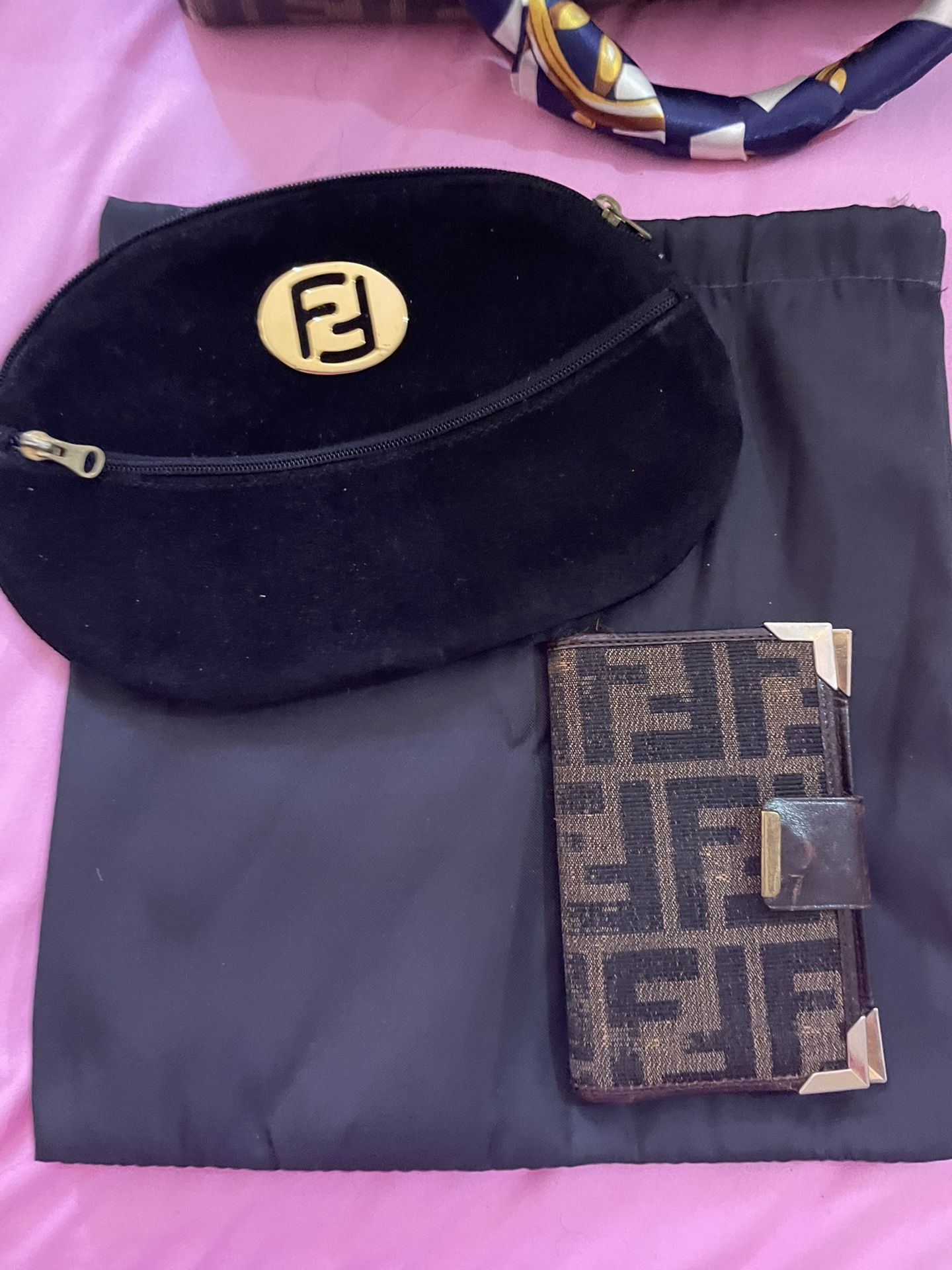 Vintage Fendi make up bag an address book