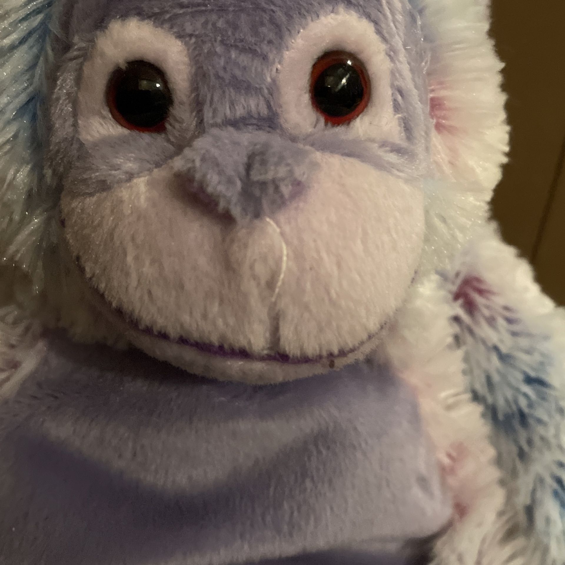 Wishpets Liko Monkey Ape Plush Hanging Purple 11" Long 2002 Stuffed Animal 