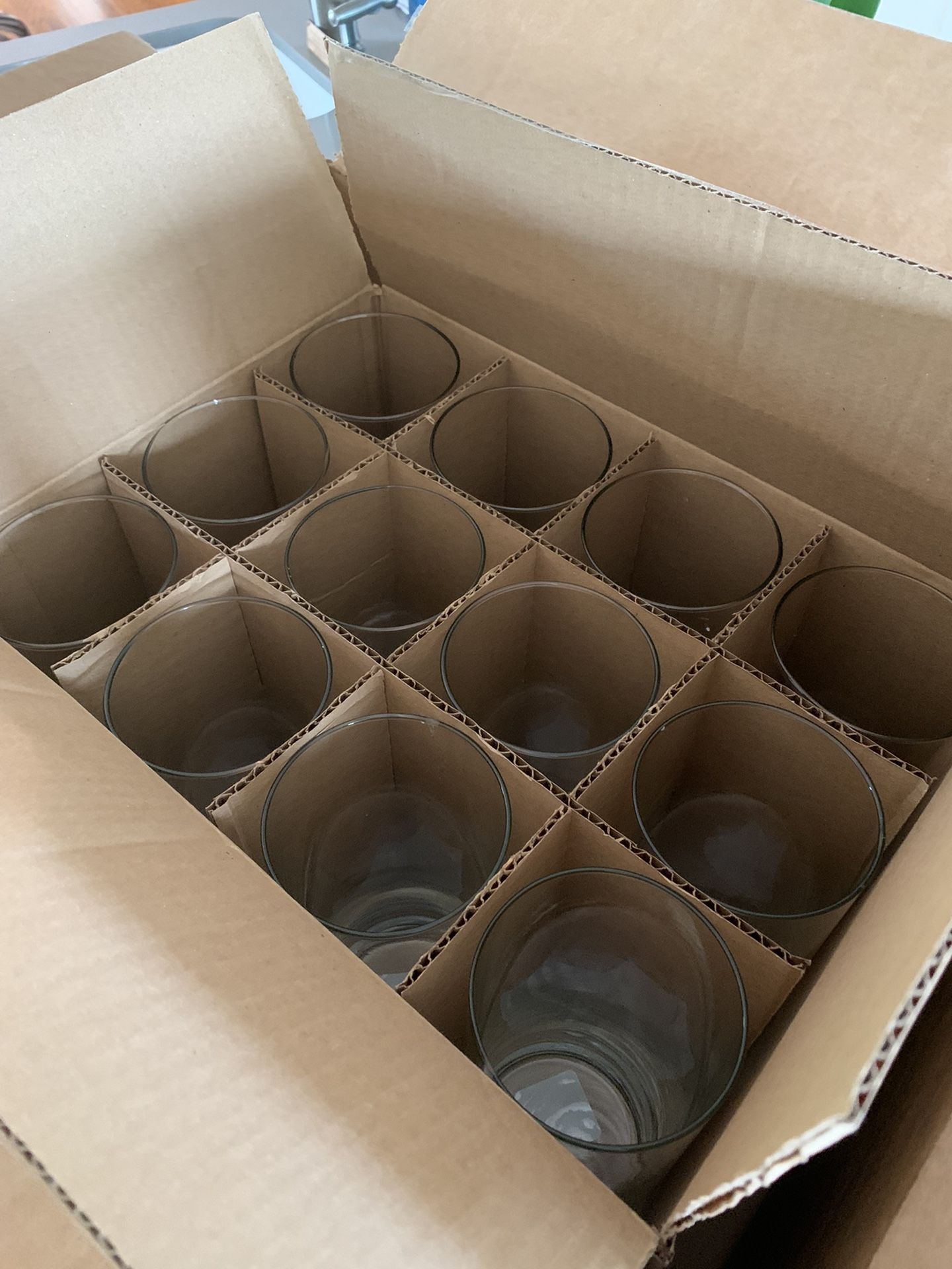 12 Cylinder Glass Vases 7.5” Tall