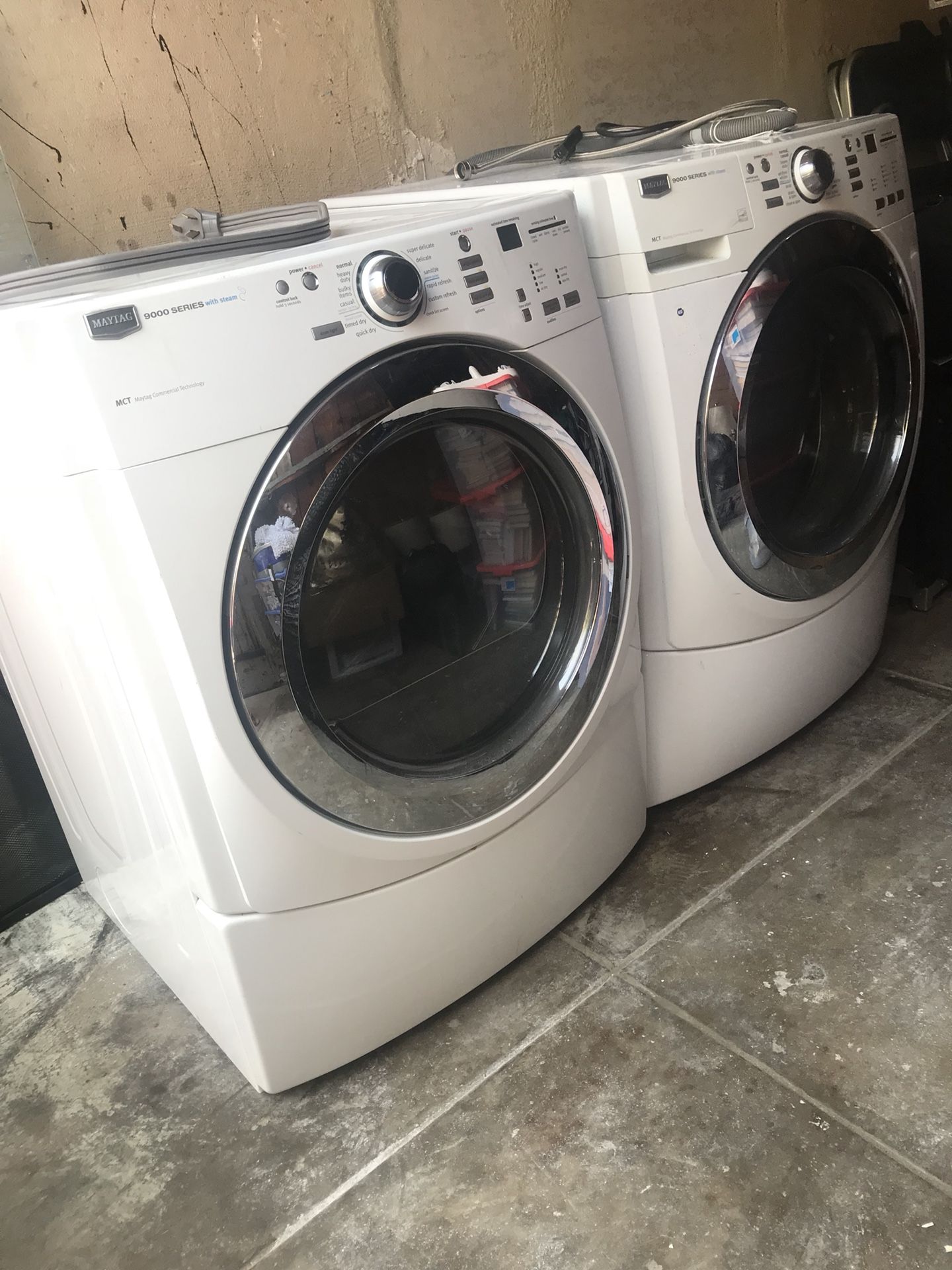 Maytag 9000 series Front Load Washer & Dryer Set with Stream for Sale