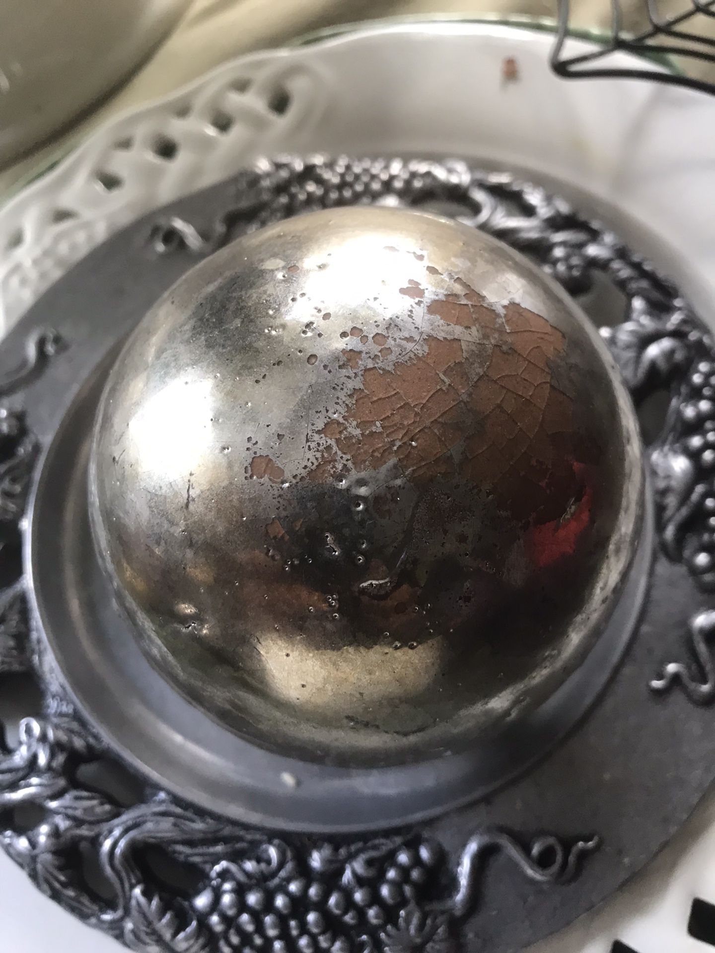 Three Silver Tone Decorator Balls  