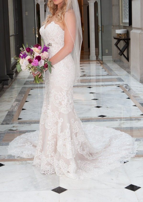 Strapless Mermaid Wedding Gown - Kitty Chen Couture NALA - size 8
