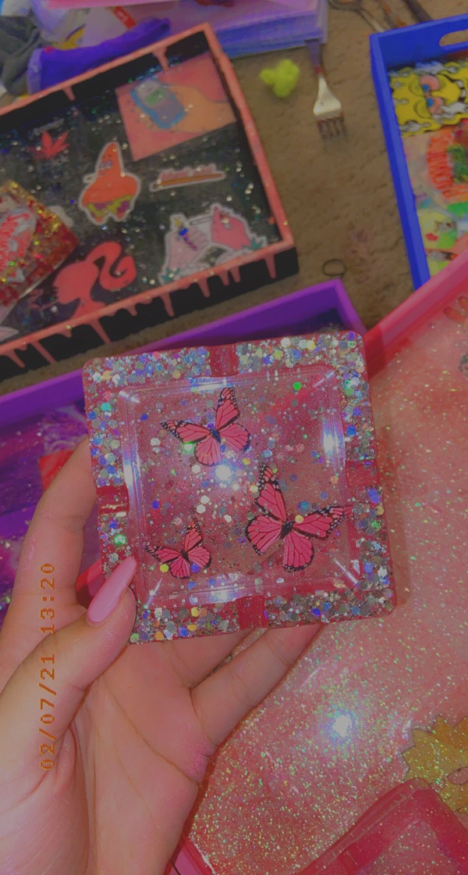 Pink Rolling Tray Set