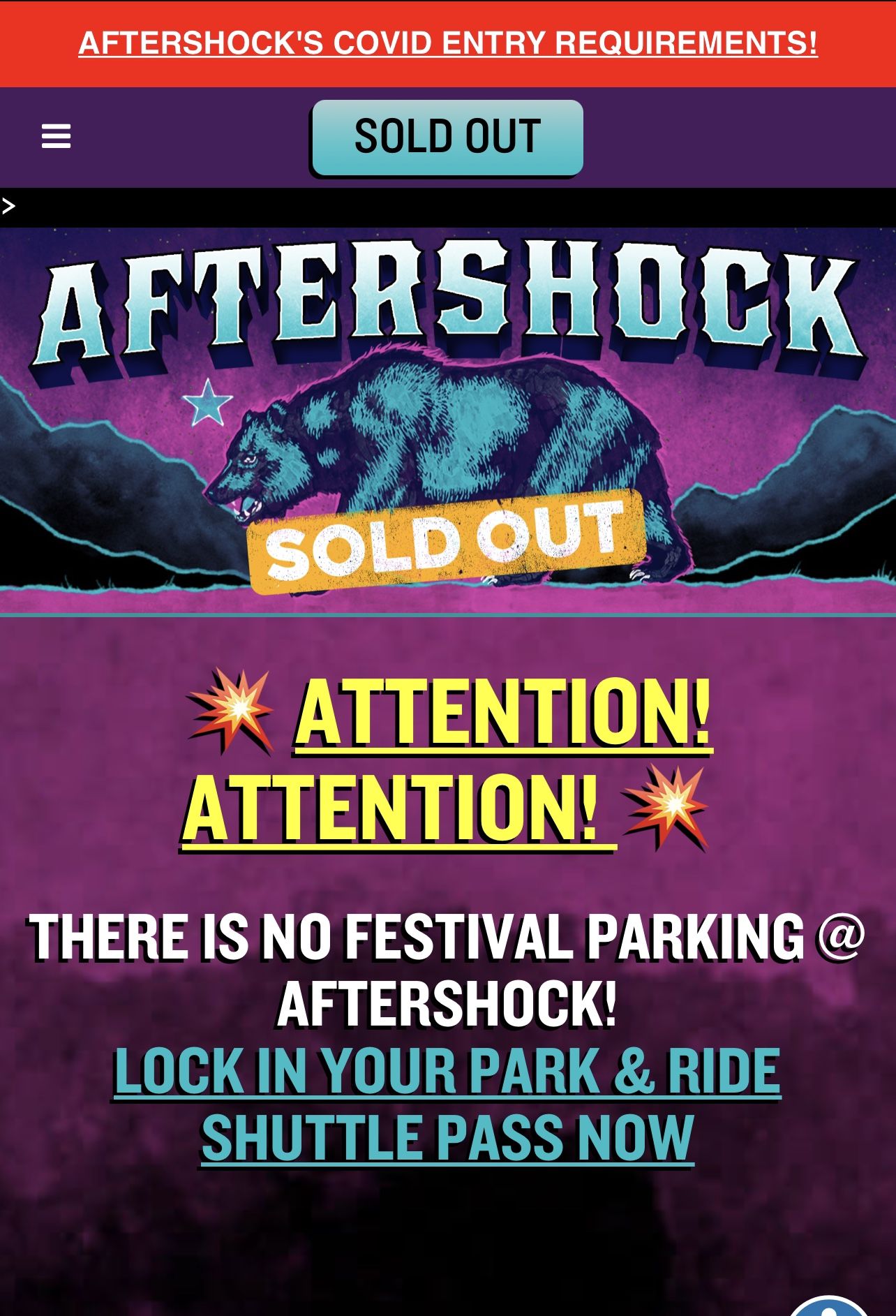 Aftershock 4day Pass