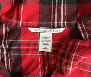 Victoria’s Secret Plaid Black Red Sleepwear Shirt Medium Thumbnail