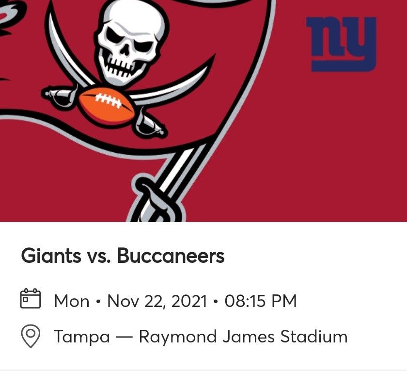 Tampa Bay Bucs Vs Giants/Saints