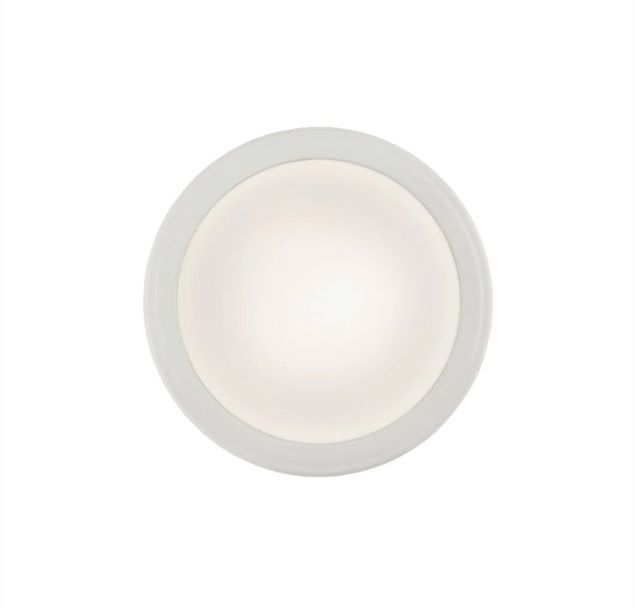Roomside Series Decorative White 80 CFM Ceiling Bathroom Exhaust Fan with Round LED Panel NEW IN BOX