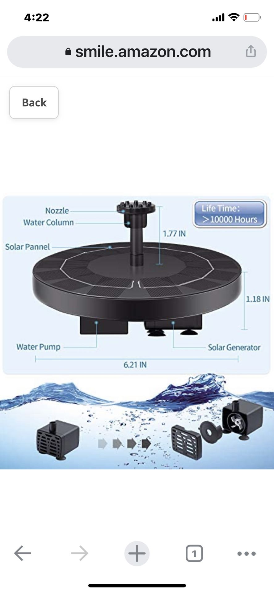 Solar  Fountain Pump for Bird Bath，Upgrade 2.5W Solar Panel Kit Water Pump,Free Standing Floating Solar Powered Water Fountain for Bird Bath,Garden, P