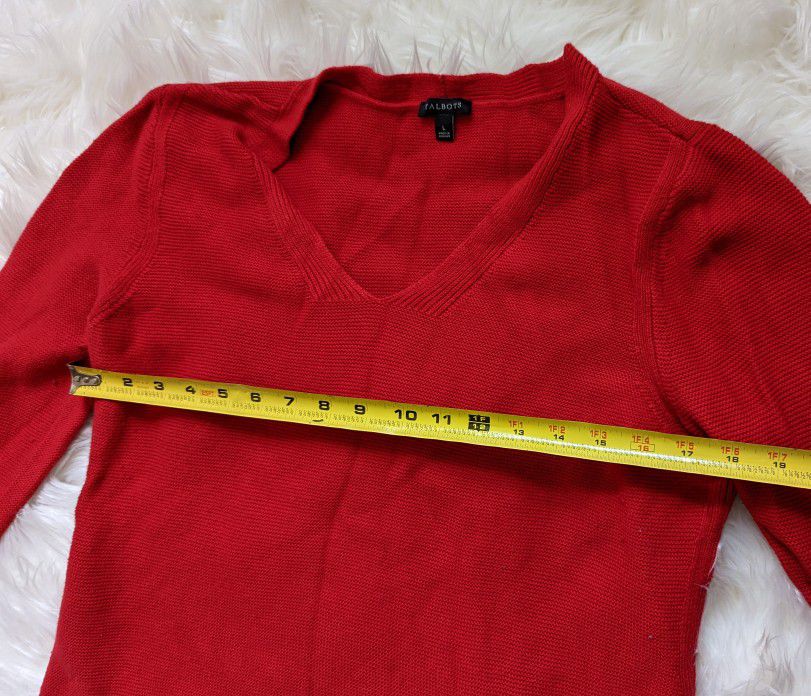 Talbots Women's V Neck Long Sleeve Sweater Cardigan Size L. 40% Rayon. -JW