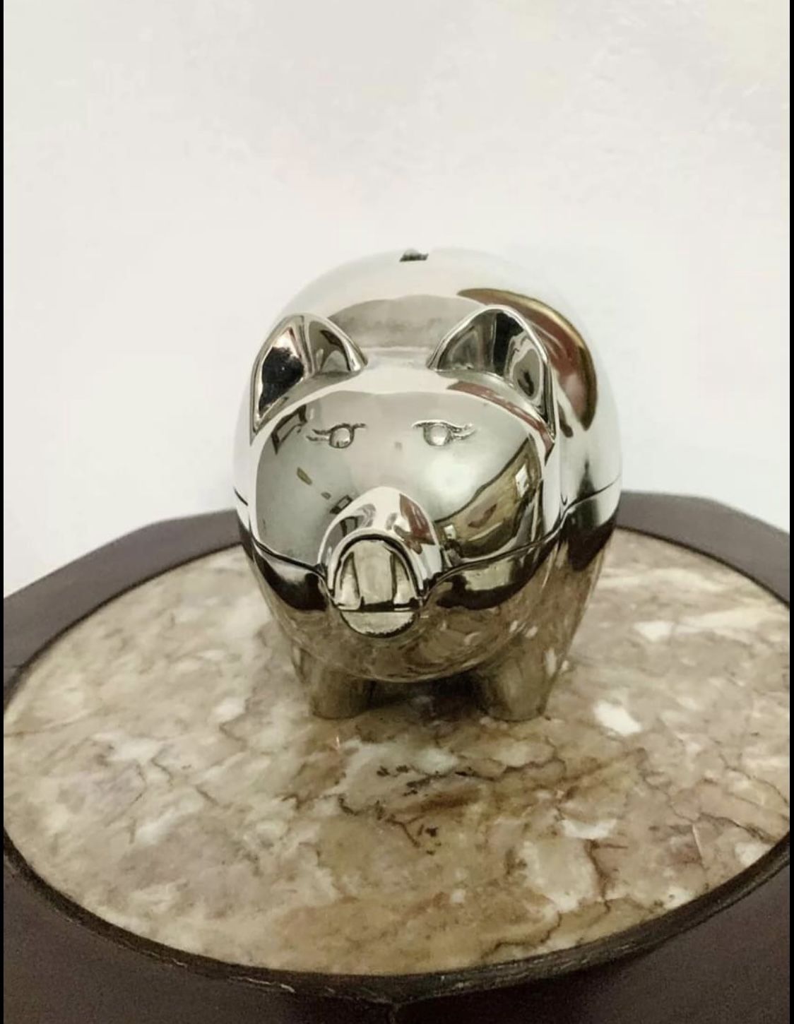 Silver Plated Coin Piggy Bank