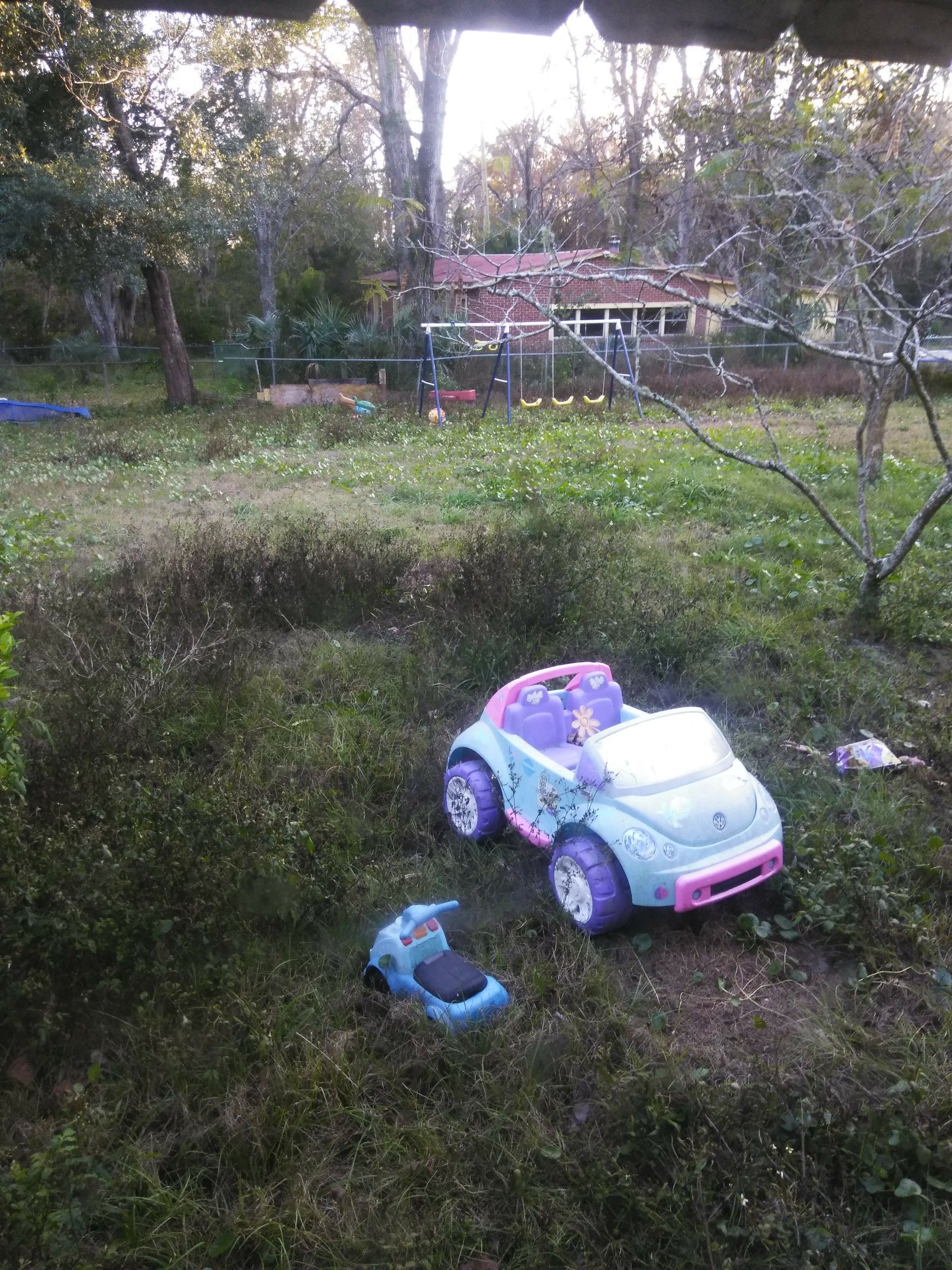 Trampoline and swing set