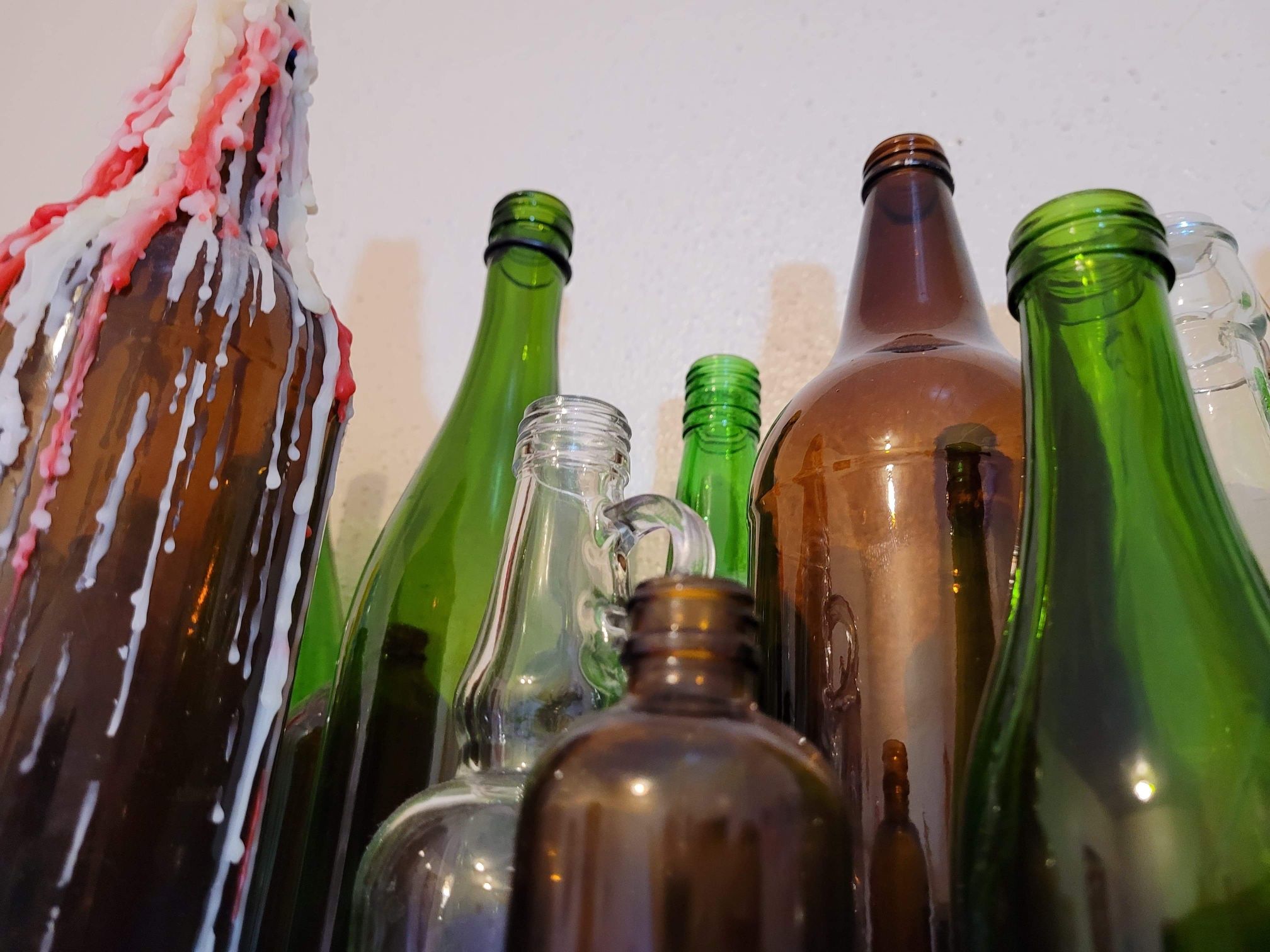 huge lot of over 30+ decorative/antique glass bottles