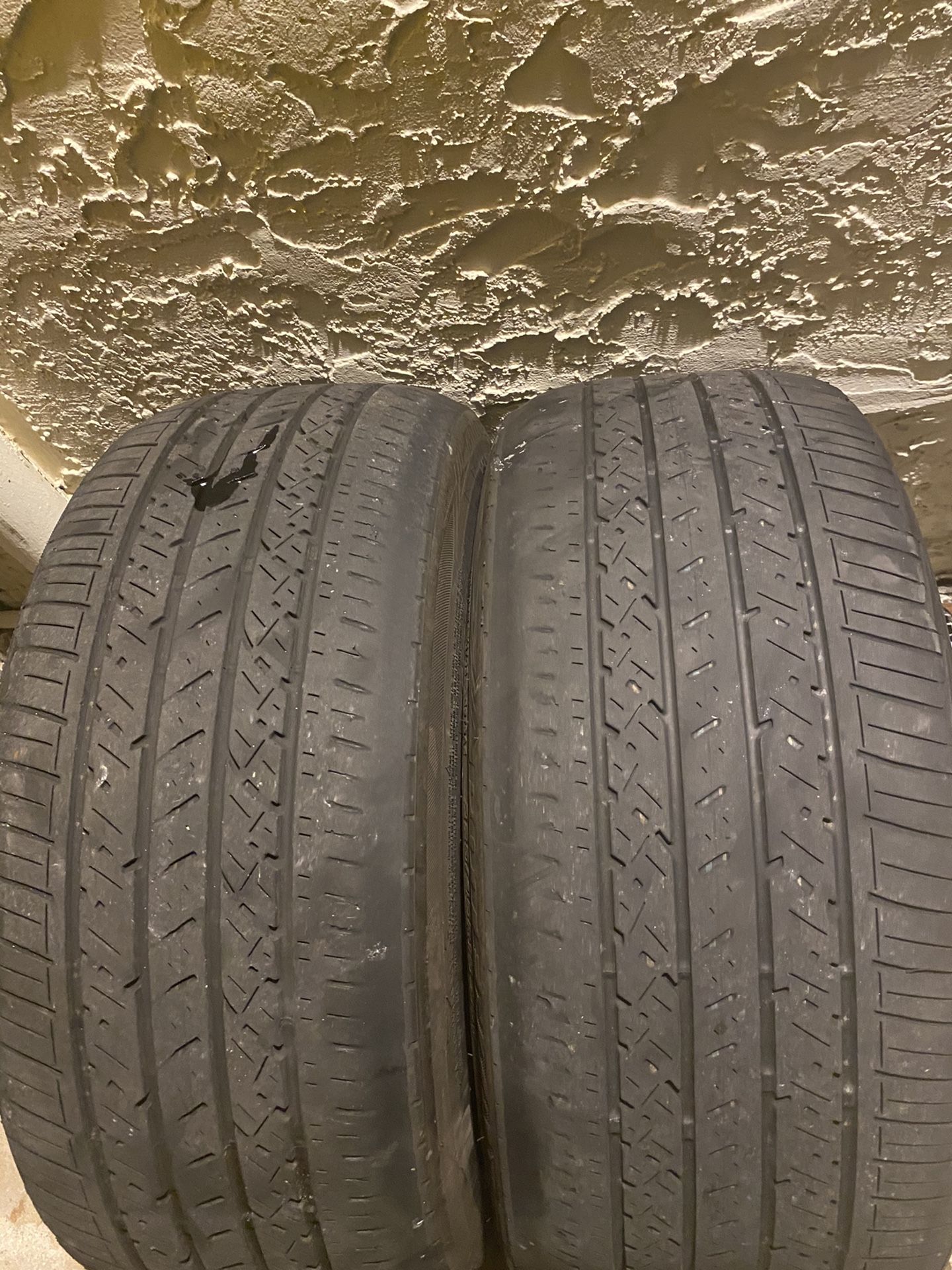 Two (2) Tires sizes: Ring size 18- 225/45/R18 Low Profile “Potenza”Asking $120. Both Obo today…