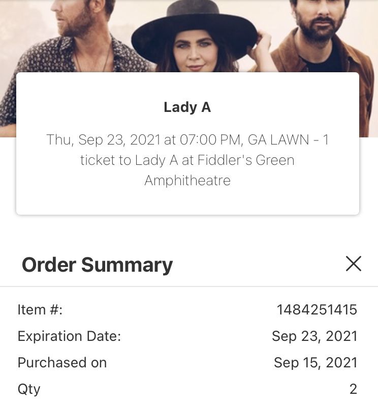 2 Lady A Tickets This Thursday In Englewood