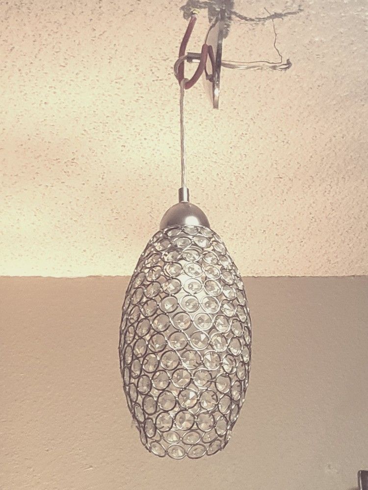 Crystal Jewel Elongated Hanging Pendant Lamp, New, Inc. Hardware