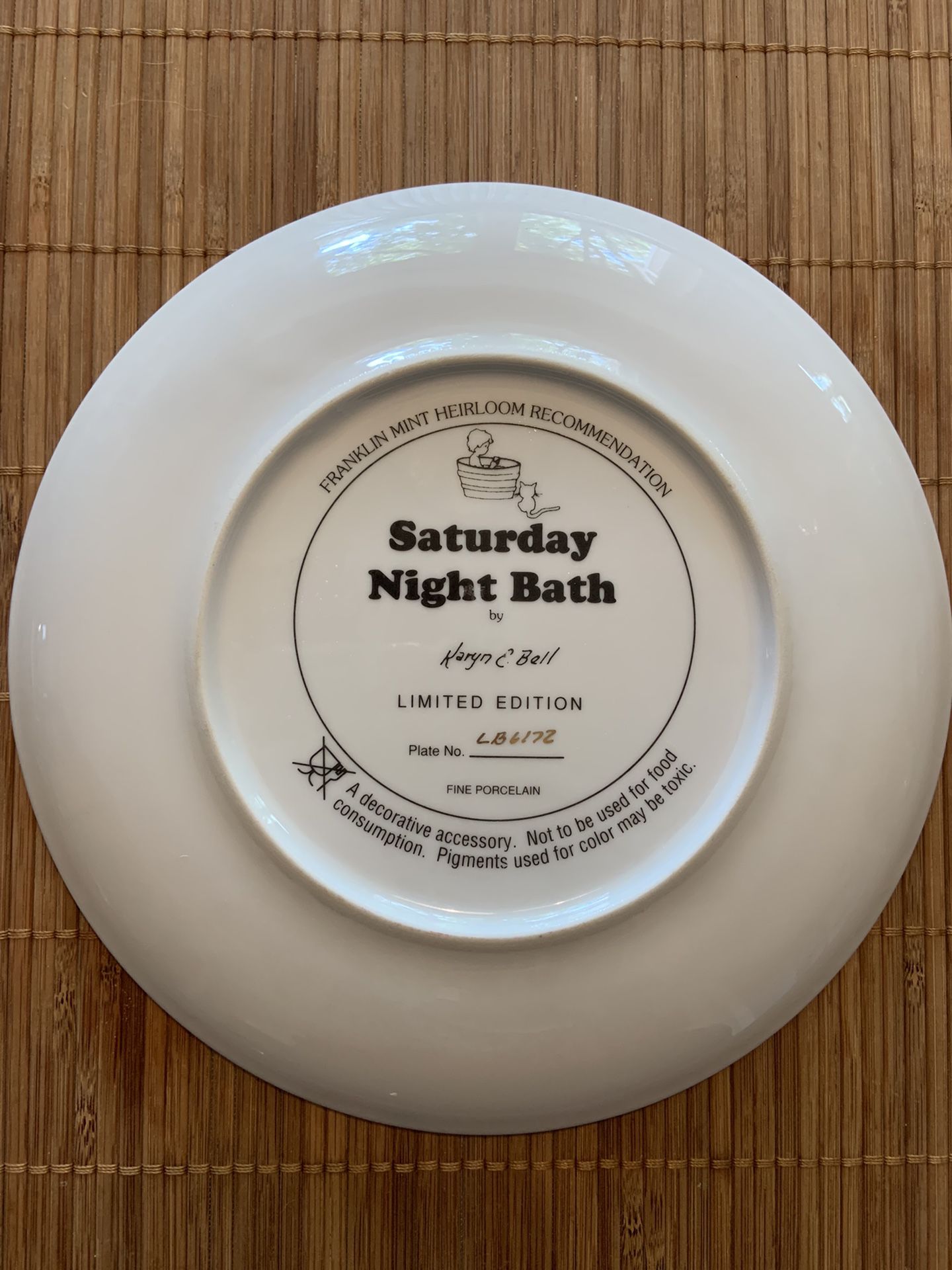 Franklin Mint - Saturday Night Bath Collectors Plate