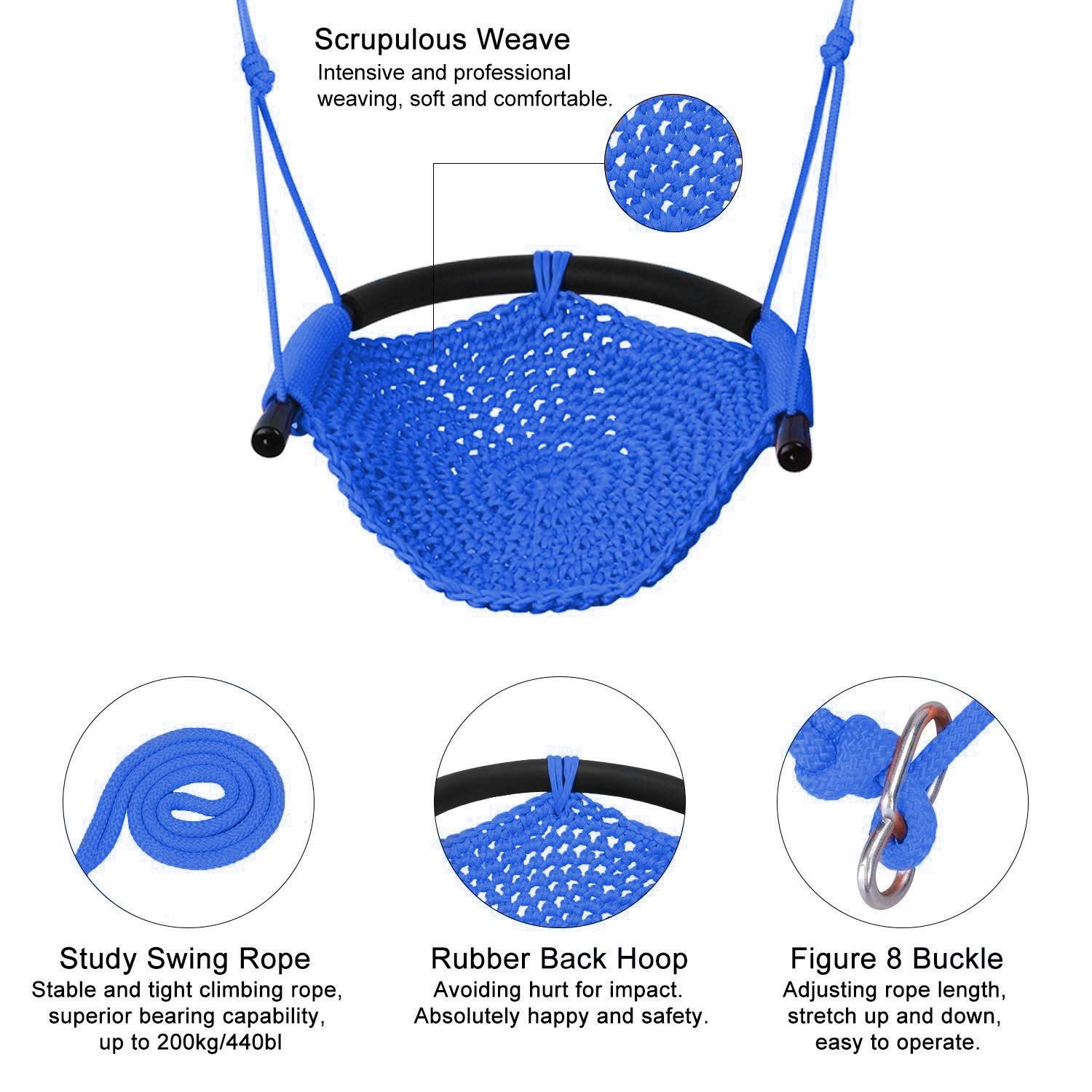 🧸 BRAND NEW JKsmart Swing Seat for Kids Heavy Duty Rope Play Secure Children Swing Set,Perfect for Indoor,Outdoor,Playground,Home,Tree,with Snap Hook
