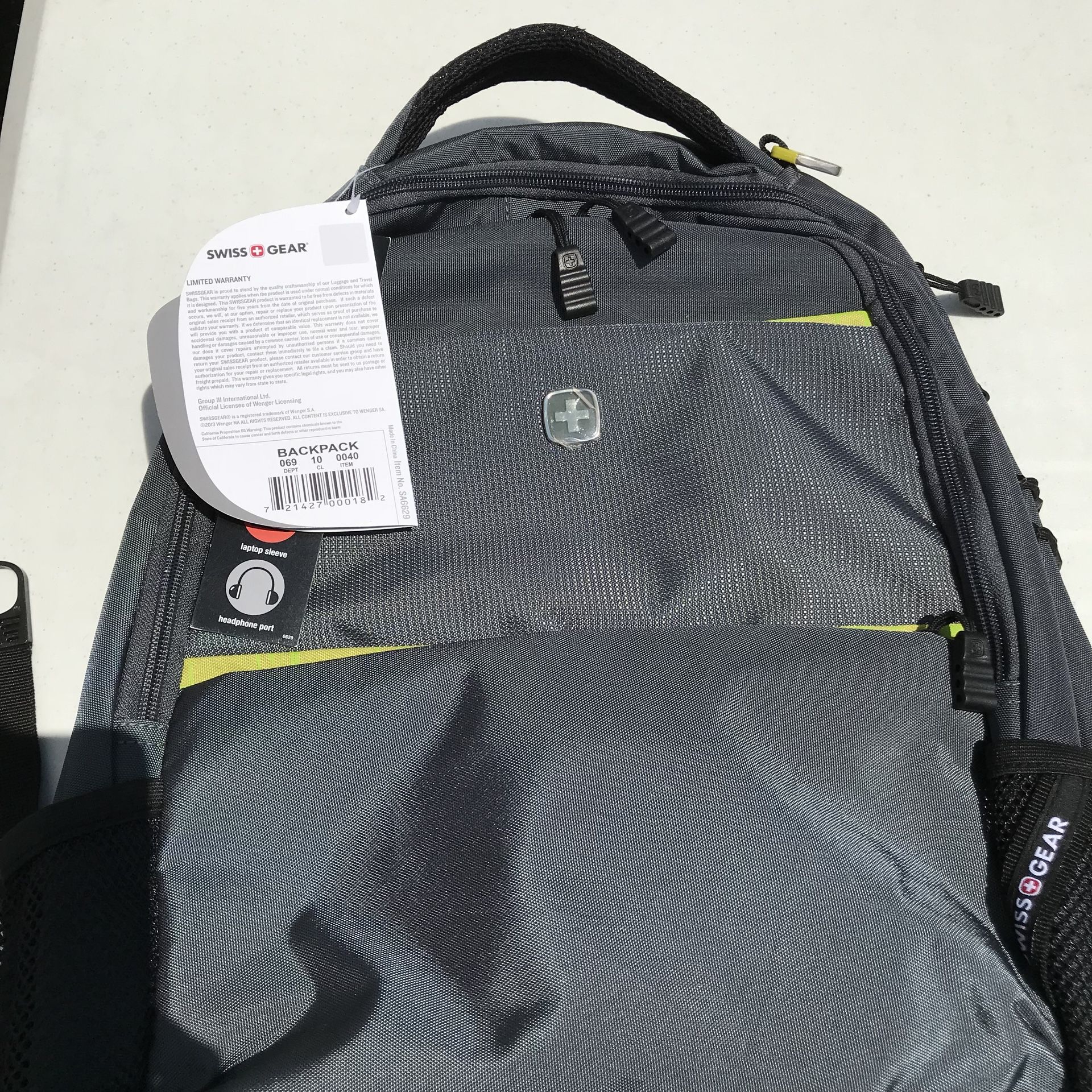 Swiss gear gray 15” laptop backpack (Red and Gray)
