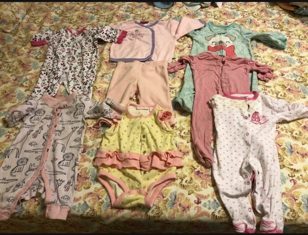 Baby Girl Gift Lot, Newborn To 6 Months Clothes, Baby Blankets, Crib Sheet, 